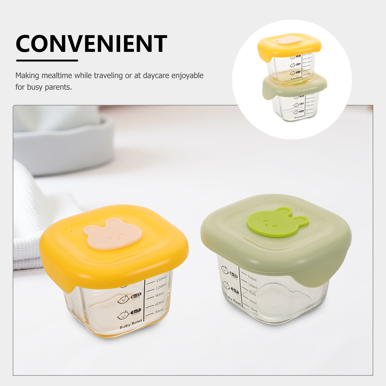 عبوتان لتخزين طعام الأطفال، عل - مراجعة Baby Food Jars With Lids وسعره